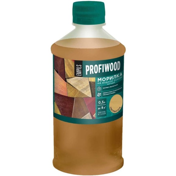 Морилка Profiwood на водной основе, светлый дуб, 0.5 кг 67693 Морилка Profiwood на водной основе, светлый дуб, 0.5 кг 67693
