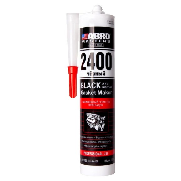 Герметик силиконовый ABRO MASTERS чёрный 310 мл SS-2400-BLK-AM-RW Герметик силиконовый ABRO MASTERS чёрный 310 мл SS-2400-BLK-AM-RW