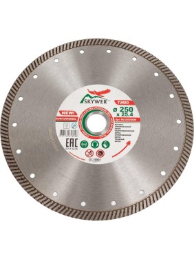 Круг алмазный TURBO ULTRA UNIVERSAL 250x2.8x10x25.4 мм SKYWER SK-UUT25025