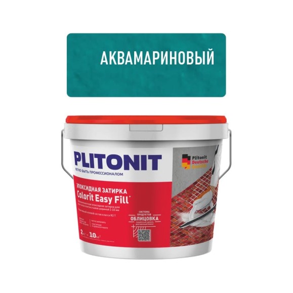 Затирка эпоксидная PLITONIT Colorit EasyFill, аквамариновый, 2 кг Н010416 Затирка эпоксидная PLITONIT Colorit EasyFill, аквамариновый, 2 кг Н010416