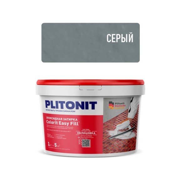 Затирка эпоксидная PLITONIT Colorit EasyFill, серый, 1 кг Н009678 Затирка эпоксидная PLITONIT Colorit EasyFill, серый, 1 кг Н009678