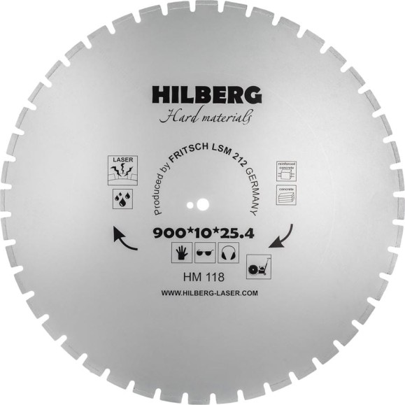 Диск алмазный отрезной Hilberg 900x25.4 Hard Materials Laser HM118