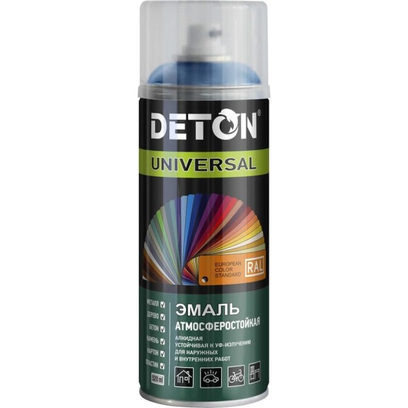 Аэрозольная эмаль Deton универсальная Синяя RAL 5010 UNIVERSAL 520 мл 126916 DTN-A46796 Аэрозольная эмаль Deton универсальная Синяя RAL 5010 UNIVERSAL 520 мл 126916 DTN-A46796