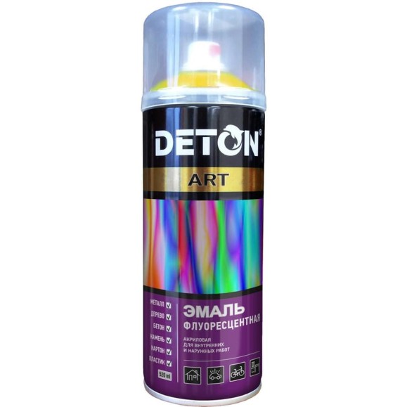 Эмаль флуоресцентная Deton ART жёлтый аэрозольная 520 мл DTN-A70715 Эмаль флуоресцентная Deton ART жёлтый аэрозольная 520 мл DTN-A70715