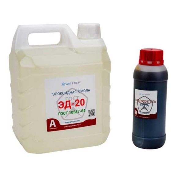 Эпоксидная смола ArtEpoxy эд-20 (3 кг) с отвердителем пэпа (300 гр) 21557 Эпоксидная смола ArtEpoxy эд-20 (3 кг) с отвердителем пэпа (300 гр) 21557
