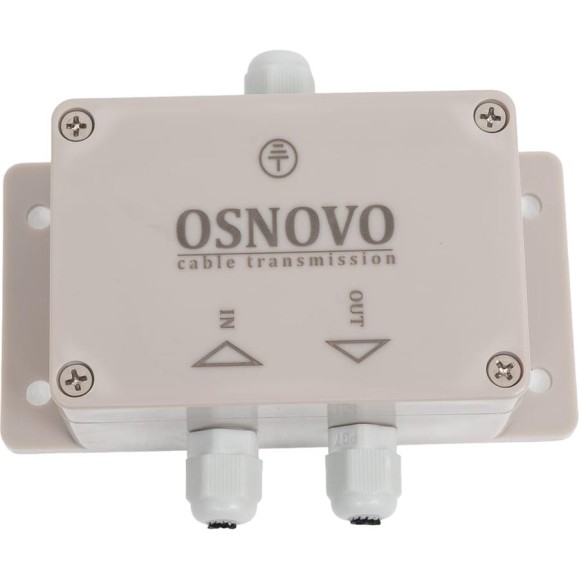 Уличное устройство грозозащиты для локальной вычислительной сети OSNOVO SP-IP/1000PW(ver2) (скорость до 1000 Мб/с) с защитой линий PoE (af/at, методы A + B, контакты 1/2, 3/6, 4/5, 7/8) sct1147