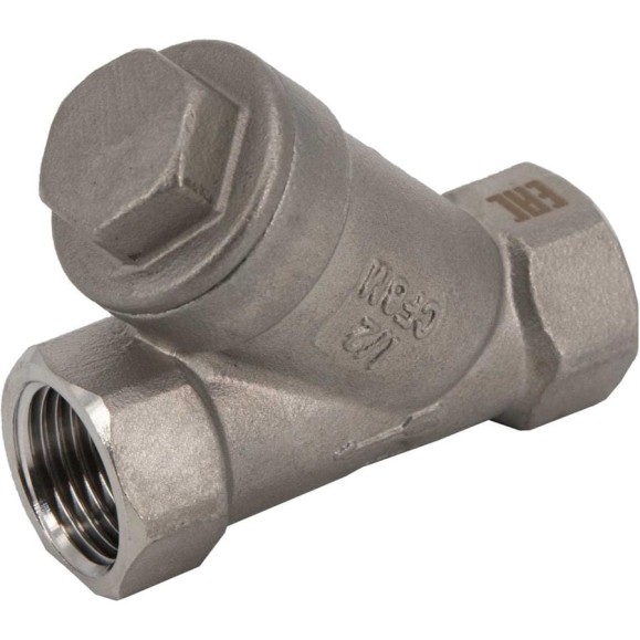 Обратный клапан NEWKEY муфтовый Y-тип нержавеющий, AISI316 DN15 (1/2), (CF8M), PN64 NK-YC15/6