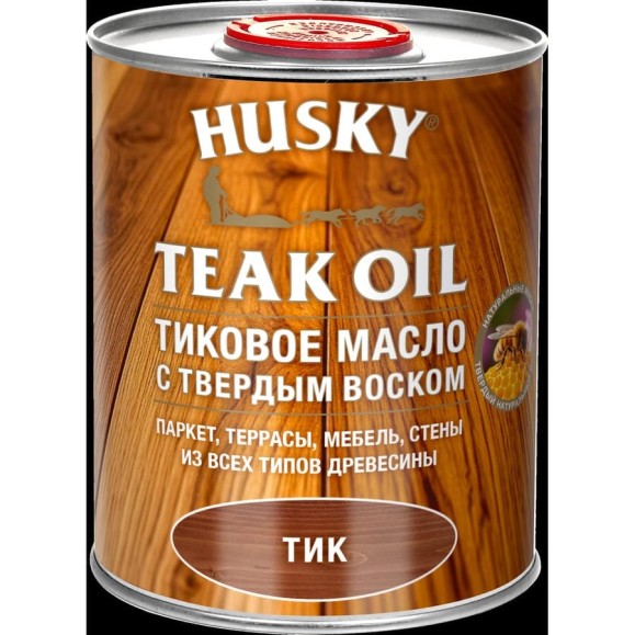 Тиковое масло с твердым воском HUSKY Тик 0.9л 34311