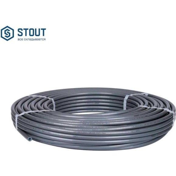 Труба из сшитого полиэтилена с кислородным слоем STOUT PEX-a 16х2,2 бухта 100 м серая SPX-0001-001622 Труба из сшитого полиэтилена с кислородным слоем STOUT PEX-a 16х2,2 бухта 100 м серая SPX-0001-001622