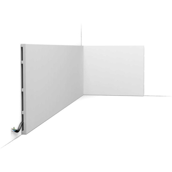 Плинтус напольный дюрополимер Oracdecor SQUARE Orac белый высокий под покраску SX207