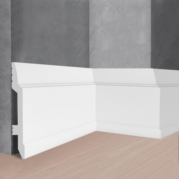 Напольный плинтус Stenopol 150х17х2000 мм под покраску C7104
