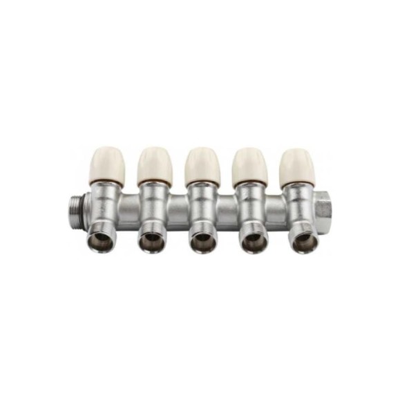Коллектор Tiemme MAXIMA 5 отверстия, регулируемый 1x1/2(16), никель 1860028 1868K Коллектор Tiemme MAXIMA 5 отверстия, регулируемый 1x1/2(16), никель 1860028 1868K