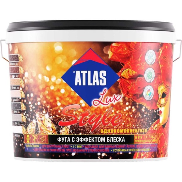 Затирка цементная Тайфун fuga atlas lux style № 237 черный с блесками, ведро 2кг LS237 Затирка цементная Тайфун fuga atlas lux style № 237 черный с блесками, ведро 2кг LS237