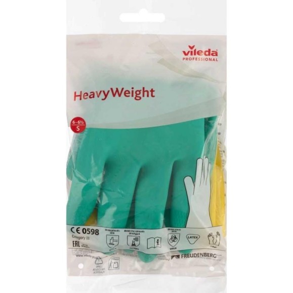 Латексные перчатки с неопреном Vileda Professional усиленные, зеленый/желтый, XL 174309 Латексные перчатки с неопреном Vileda Professional усиленные, зеленый/желтый, XL 174309