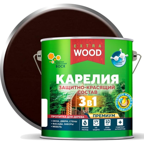 Защитно-красящий состав Farbitex 3в1 для древесины Карелия Орех (2.7 л) WOOD EX 4300016884 Защитно-красящий состав Farbitex 3в1 для древесины Карелия Орех (2.7 л) WOOD EX 4300016884
