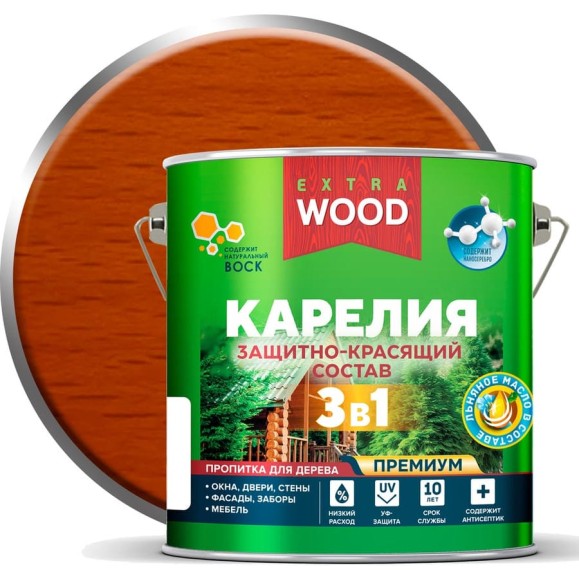 Защитно-красящий состав Farbitex 3в1 для древесины Карелия Орегон (2.7 л) WOOD 4300016883 Защитно-красящий состав Farbitex 3в1 для древесины Карелия Орегон (2.7 л) WOOD 4300016883