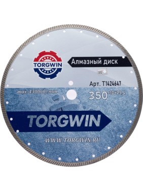 Диск алмазный отрезной сплошной Турбо по бетону и камню TORGWIN 350x25.4/10x3.4 мм Сold press Standard T1424647