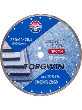 Диск алмазный отрезной сплошной TORGWIN Турбо по бетону и камню 350x25.4/10x3.4мм Сold Press PRO T1193474 Диск алмазный отрезной сплошной TORGWIN Турбо по бетону и камню 350x25.4/10x3.4мм Сold Press PRO T1193474