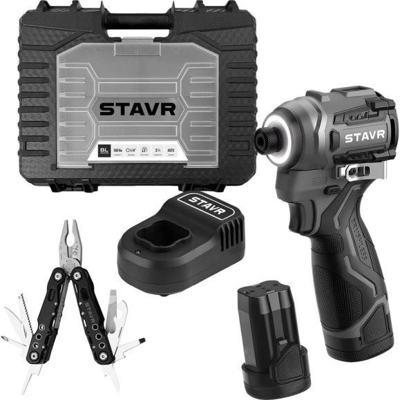 Ударный шуруповерт Ставр 16V (серия X-CLUSIVE) SID 16BL-160V-2K, 160 Нм, 2х2.0 Ач, ЗУ, кейс 9020100463 Ударный шуруповерт Ставр 16V (серия X-CLUSIVE) SID 16BL-160V-2K, 160 Нм, 2х2.0 Ач, ЗУ, кейс 9020100463