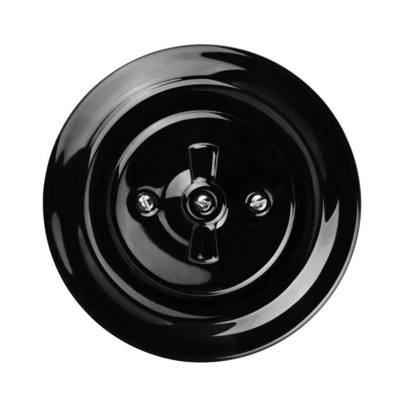 Поворотный выключатель TDM ELECTRIC скрытой установки фарфоровый с ручкой бантик 10А черный «Болонь» SQ1820-0220 Поворотный выключатель TDM ELECTRIC скрытой установки фарфоровый с ручкой бантик 10А черный «Болонь» SQ1820-0220