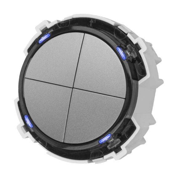 Выключатель TDM ELECTRIC 4-кл. 16а 250в проходной кнопочный механизм платина, "байкал" SQ1819-0329