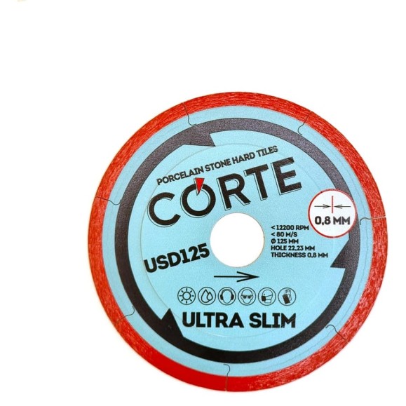 Диск алмазный для УШМ CORTE 22.2 мм 125х0.8х7 мм ULTRA SLIM USD125