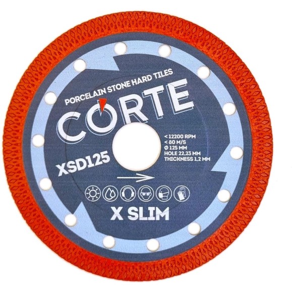 Диск алмазный по керамограниту CORTE X SLIM 125х1.2х22.2 мм XSD125 Диск алмазный по керамограниту CORTE X SLIM 125х1.2х22.2 мм XSD125