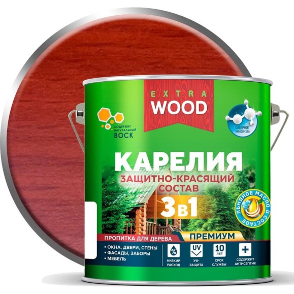 Защитно-красящий состав Farbitex 3в1 для древесины Карелия Каштан (2.7 л) WOOD 4300016879 Защитно-красящий состав Farbitex 3в1 для древесины Карелия Каштан (2.7 л) WOOD 4300016879
