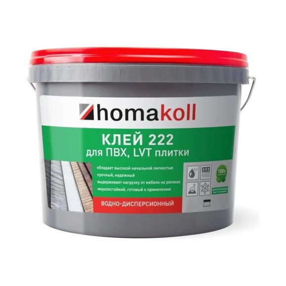 Клей Homakoll 222, для ПВХ и LVT плитки, 3.5 кг 460399 Клей Homakoll 222, для ПВХ и LVT плитки, 3.5 кг 460399