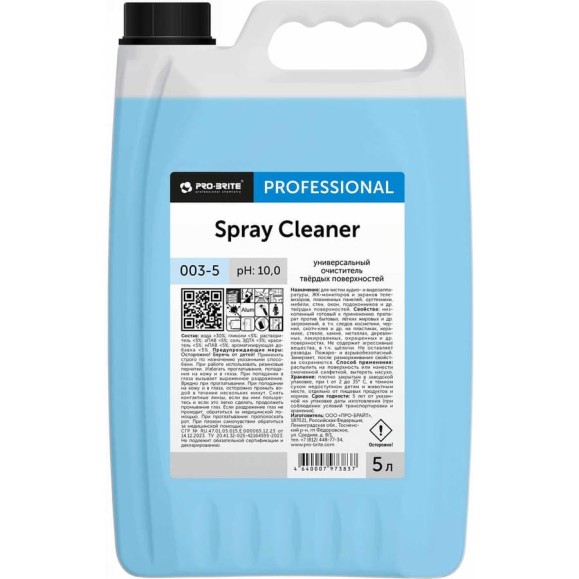 Универсальный очиститель твёрдых поверхностей Pro-Brite SPRAY CLEANER 5 л 003-5 Универсальный очиститель твёрдых поверхностей Pro-Brite SPRAY CLEANER 5 л 003-5