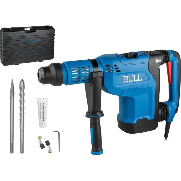 Перфоратор BULL BH 5001 в чем. 1500Вт, 5-15Дж, 50мм, 2 реж. + 1 зуб., 1 сверло, SDS-max, рег. об. 1333955 Перфоратор BULL BH 5001 в чем. 1500Вт, 5-15Дж, 50мм, 2 реж. + 1 зуб., 1 сверло, SDS-max, рег. об. 1333955