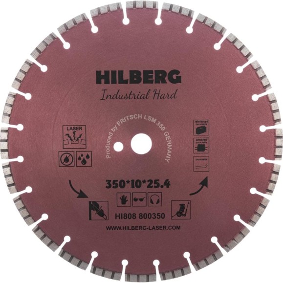 Диск алмазный отрезной Hilberg 350x25.4 Industrial Hard HI808 Диск алмазный отрезной Hilberg 350x25.4 Industrial Hard HI808