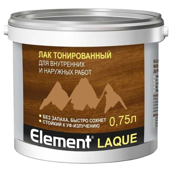 Лак акриловый тонированный ALPA Element LAQUE сосна 0,75 л (0,79 кг) 4660005414842 Лак акриловый тонированный ALPA Element LAQUE сосна 0,75 л (0,79 кг) 4660005414842