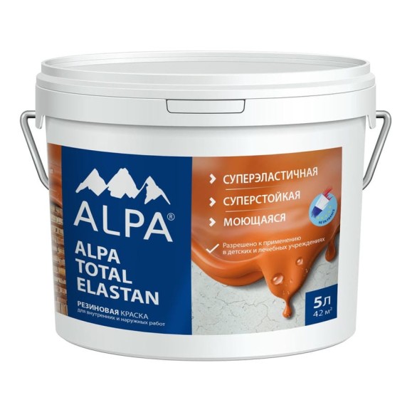 Краска ALPA TOTAL ELASTAN база А, 5 л/7.2 кг, 3488570010334 Краска ALPA TOTAL ELASTAN база А, 5 л/7.2 кг, 3488570010334