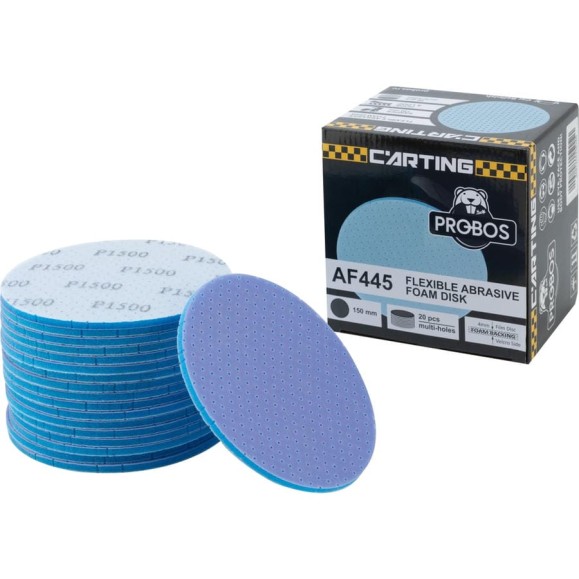 Круг абразивный гибкий на мягкой вспененной оcнове PROBOS AF445 Hookit 150 мм, P1500 44533543-20