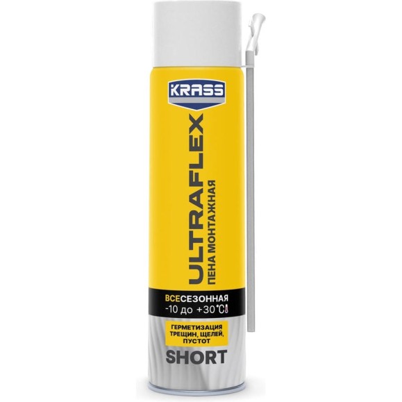 Пена монтажная KRASS ULTRAFLEX Short Всесезонная 0,35л ЛА-00005643 Пена монтажная KRASS ULTRAFLEX Short Всесезонная 0,35л ЛА-00005643