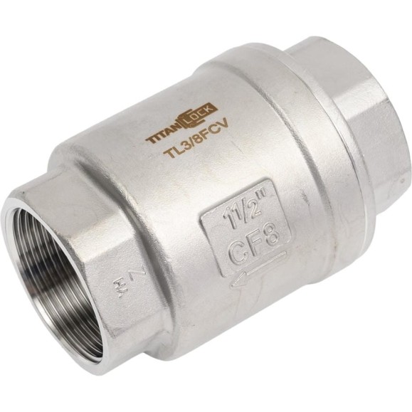 Обратный клапан TITAN LOCK муфтовый нержавеющий AISI304, ВР/ВР 1 1/2", TL1.1/2FCV Обратный клапан TITAN LOCK муфтовый нержавеющий AISI304, ВР/ВР 1 1/2", TL1.1/2FCV