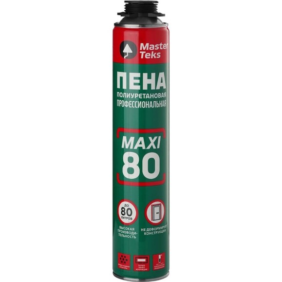 Профессиональная монтажная пена с увеличенным выходом MASTERTEKS 80 Pro, 890 мл 279680 Профессиональная монтажная пена с увеличенным выходом MASTERTEKS 80 Pro, 890 мл 279680