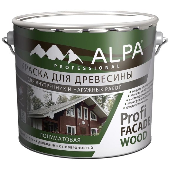 Краска ALPA Profi FACADE WOOD база А 0,9 л (1,1 кг) 3488570013298 Краска ALPA Profi FACADE WOOD база А 0,9 л (1,1 кг) 3488570013298