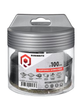 Коронка алмазная по керамике и керамограниту Rubinritz 100мм 180100 Коронка алмазная по керамике и керамограниту Rubinritz 100мм 180100