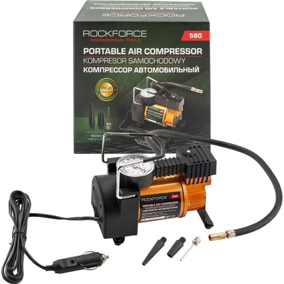 Компрессор автомобильный Rockforce 12V, производительность 30л/мин RF-580(63197) Компрессор автомобильный Rockforce 12V, производительность 30л/мин RF-580(63197)