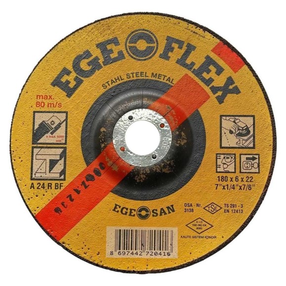 Диск шлифовальный по металлу SAMGRUPP Ege Flex 180x6x22 мм SR-117000059 Диск шлифовальный по металлу SAMGRUPP Ege Flex 180x6x22 мм SR-117000059