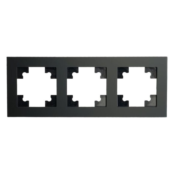 Рамка 3-местная STEKKER GFR00-7003-05М стекло, серия Катрин, черный матовый 49602 Рамка 3-местная STEKKER GFR00-7003-05М стекло, серия Катрин, черный матовый 49602