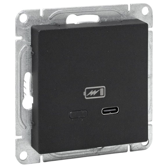 Механизм розетки EKF USB-С, быстрая, чёрная Эпика UP1-SOB-USBCF Механизм розетки EKF USB-С, быстрая, чёрная Эпика UP1-SOB-USBCF