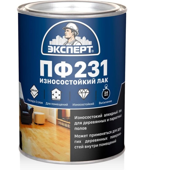 Паркетный лак ЭКСПЕРТ ПФ-231М глянцевый, 0.8 кг 25821 Паркетный лак ЭКСПЕРТ ПФ-231М глянцевый, 0.8 кг 25821