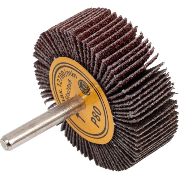 Круг шлифовальный лепестковый на шпильке (60х20х6 мм; P80) Русский Мастер РМ-53289 Круг шлифовальный лепестковый на шпильке (60х20х6 мм; P80) Русский Мастер РМ-53289