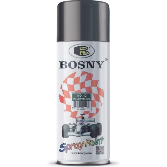 Акриловая краска Bosny аэрозоль, зеленая ива RAL 60 Арт. 12 Акриловая краска Bosny аэрозоль, зеленая ива RAL 60 Арт. 12