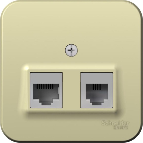 Двойная розетка: компьютерная rj45, кат.5e + телефонная rj11 Systeme Electric Blanca о/у, изол.пл., бежевый BLNIA045117 Двойная розетка: компьютерная rj45, кат.5e + телефонная rj11 Systeme Electric Blanca о/у, изол.пл., бежевый BLNIA045117