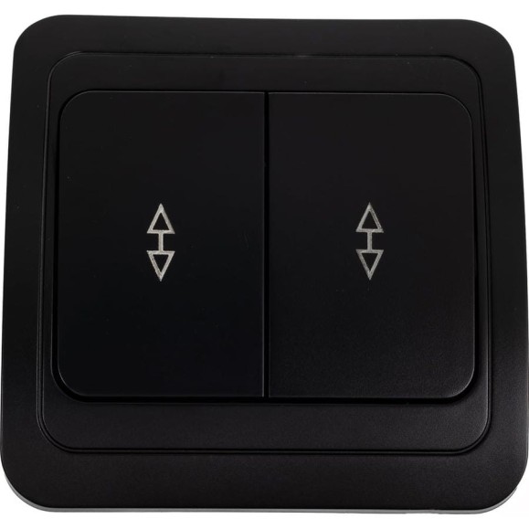 Выключатель проходной Smartbuy 2-клавишный 10А черный "Марс" SBE-02b-10-SW22-0