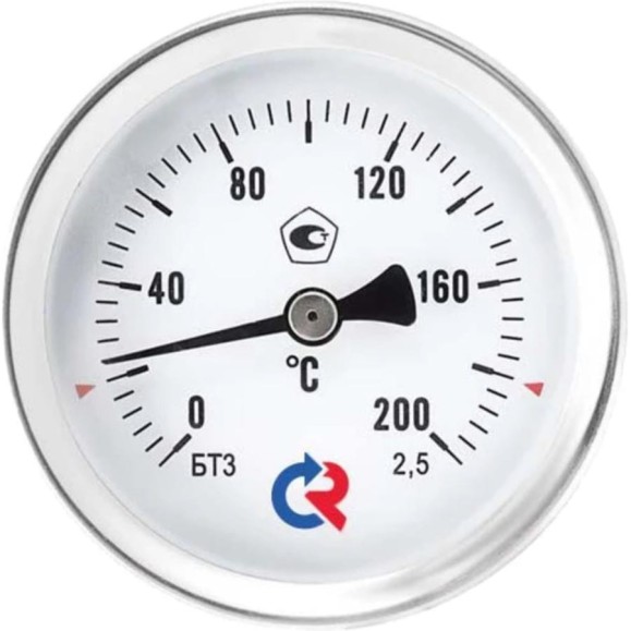 Термометр РОСМА БТ-31.211 осевой (0-100C) 2.5, L=64мм, с латунной гильзой, биметаллический D070-01077 Термометр РОСМА БТ-31.211 осевой (0-100C) 2.5, L=64мм, с латунной гильзой, биметаллический D070-01077